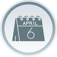 6to de abril sólido botón icono vector