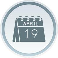 19th of April Solid button Icon vector