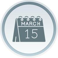 15th of March Solid button Icon vector