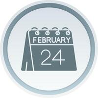 24th of February Solid button Icon vector