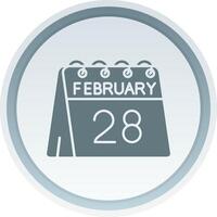 28th of February Solid button Icon vector