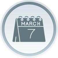 7th of March Solid button Icon vector