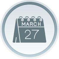 27th of March Solid button Icon vector