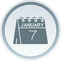 7th of January Solid button Icon vector