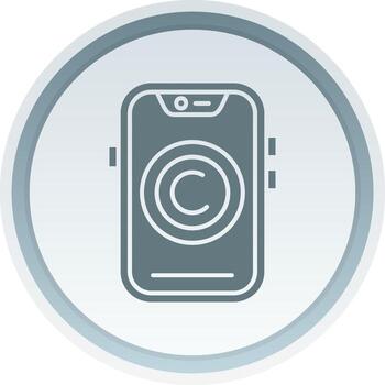 derechos de autor sólido botón icono vector