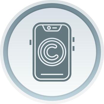 derechos de autor sólido botón icono vector