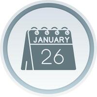 26th of January Solid button Icon vector