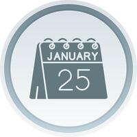 25th of January Solid button Icon vector