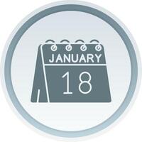 18th of January Solid button Icon vector