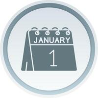 Primero de enero sólido botón icono vector