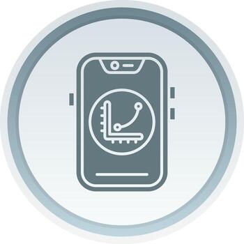 Graph Solid button Icon vector