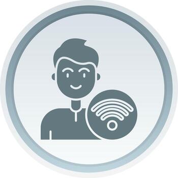 Wifi Solid button Icon vector