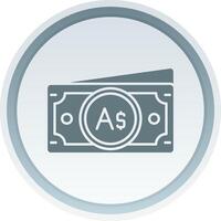 Australian dollar Solid button Icon vector