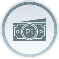 Peseta Solid button Icon vector