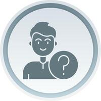 Question Solid button Icon vector