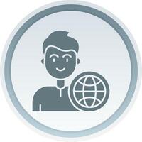 Global Solid button Icon vector