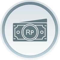 Indonesian rupiah Solid button Icon vector