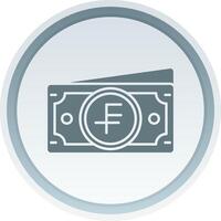 Swiss franc Solid button Icon vector