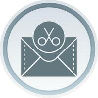 Scissor Solid button Icon vector