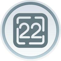 Twenty Two Solid button Icon vector