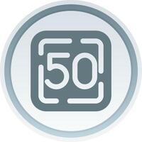 Fifty Solid button Icon vector