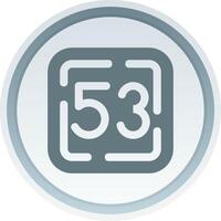 Fifty Three Solid button Icon vector