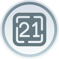 Twenty One Solid button Icon vector