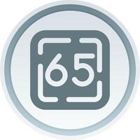 Sixty Five Solid button Icon vector