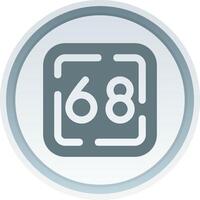 Sixty Eight Solid button Icon vector