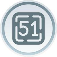 Fifty One Solid button Icon vector
