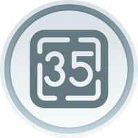 Thirty Five Solid button Icon vector