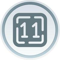 Eleven Solid button Icon vector