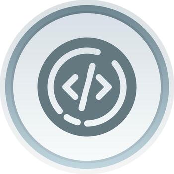 código sólido botón icono vector