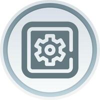 Setting Solid button Icon vector