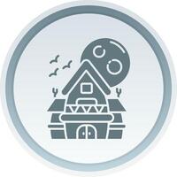 Haunted house Solid button Icon vector