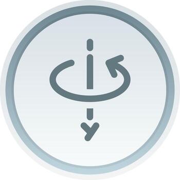 3d rotate y axis Solid button Icon vector