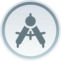 Drawing compass Solid button Icon vector