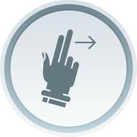 Two Fingers Right Solid button Icon vector