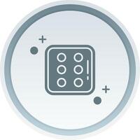 Dice six Solid button Icon vector