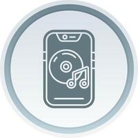 Music player Solid button Icon vector