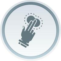 Two Fingers Tap Solid button Icon vector