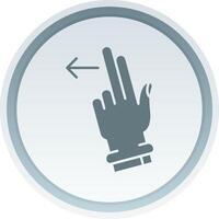 Two Fingers Left Solid button Icon vector