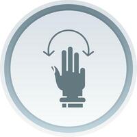 Three Fingers Rotate Solid button Icon vector
