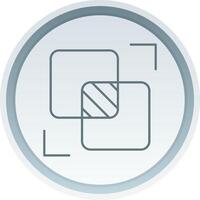 Intersect Solid button Icon vector