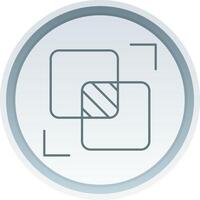 Intersect Solid button Icon vector