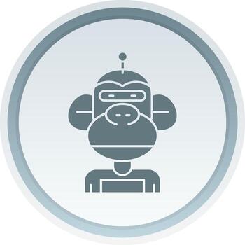 Robot Solid button Icon vector