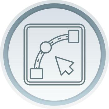 Curve Solid button Icon vector