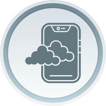 Cloud Solid button Icon vector