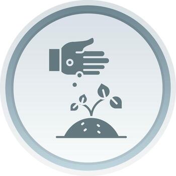 Seeding Solid button Icon vector