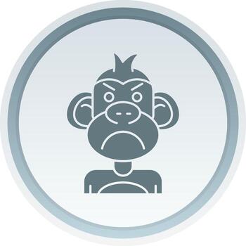 Angry Solid button Icon vector